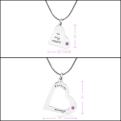 Personalized Mothers Heart Pendant Necklace Set