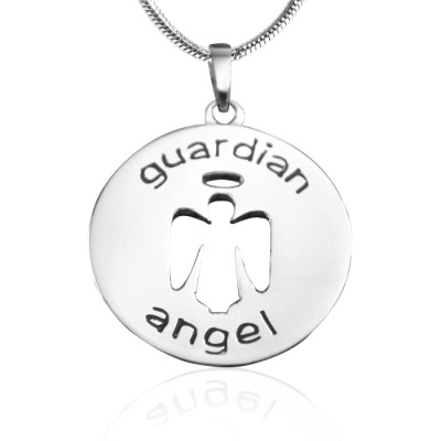 Personalized Guardian Angel Necklace 1 - Sterling Silver