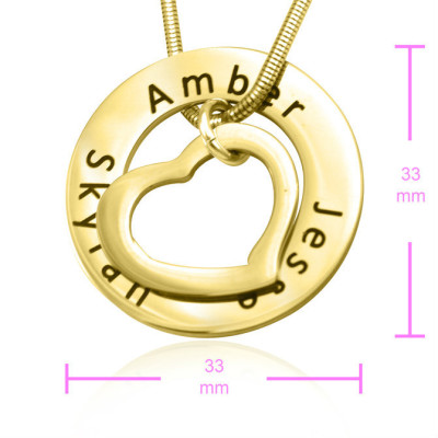Personalized Heart Washer Necklace - 18ct Gold