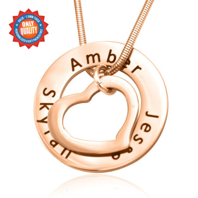 Personalized Heart Washer Necklace - 