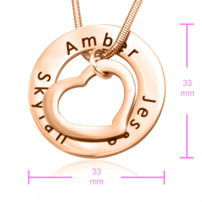 Personalized Heart Washer Necklace - 