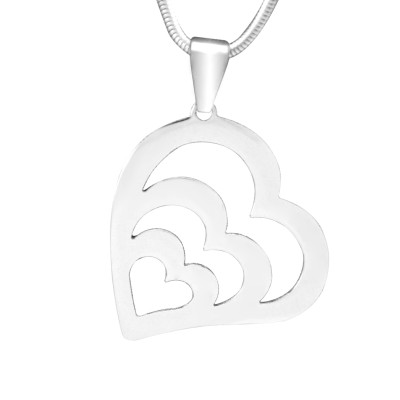 Personalized Hearts of Love Necklace - Sterling Silver