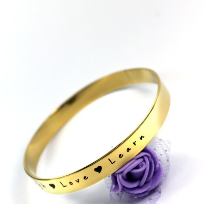 Personalized 8mm Endless Bangle - 18ct Gold