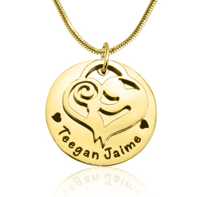 Personalized Mother's Disc Single Necklace - 18ct Gold