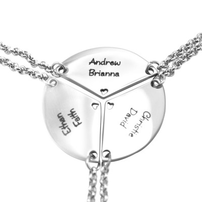 Personalized Meet at the Heart Triple - Three Personalized Necklaces