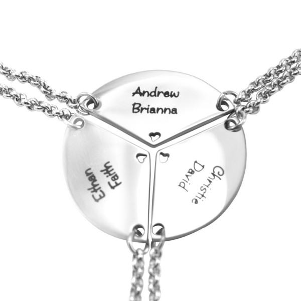 Personalized Meet at the Heart Triple - Three Personalized Necklaces