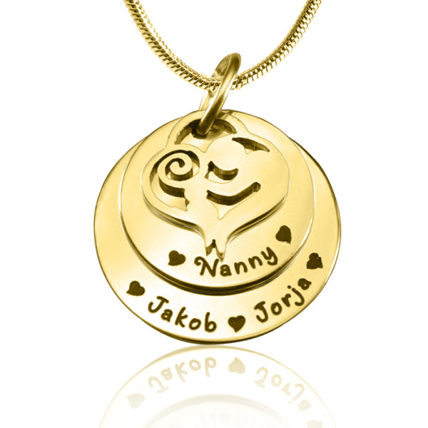 Personalized Mother's Disc Double Necklace - 18ct Gold