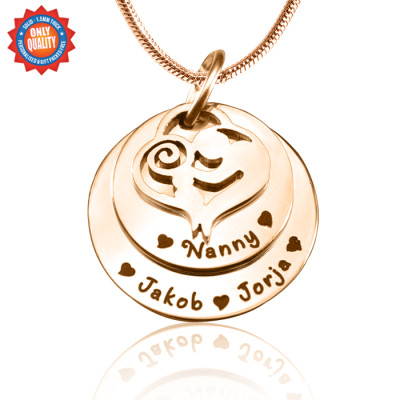 Personalized Mother's Disc Double Necklace - 