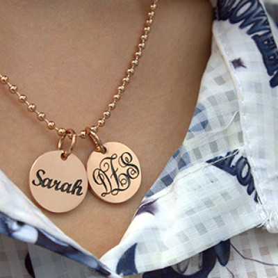 Personalized Monogram Initial Disc Necklace