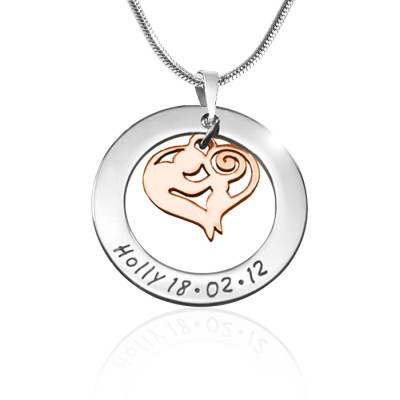 Personalized Mothers Love Necklace - Two Tone - Rose Gold Mother