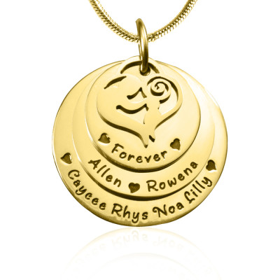 Personalized Mother's Disc Triple Necklace - 18ct Gold