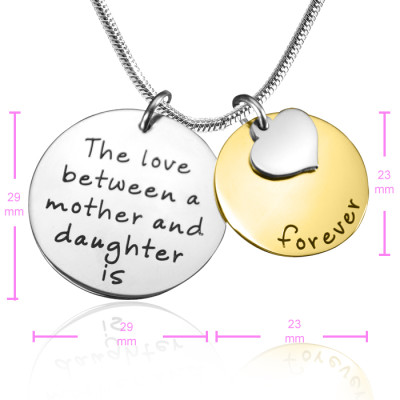 Personalized Mother Forever Necklace - Two Tone - Gold  Silver
