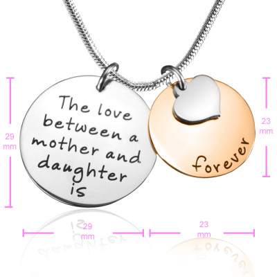 Personalized Mother Forever Necklace - Two Tone - Rose  Silver