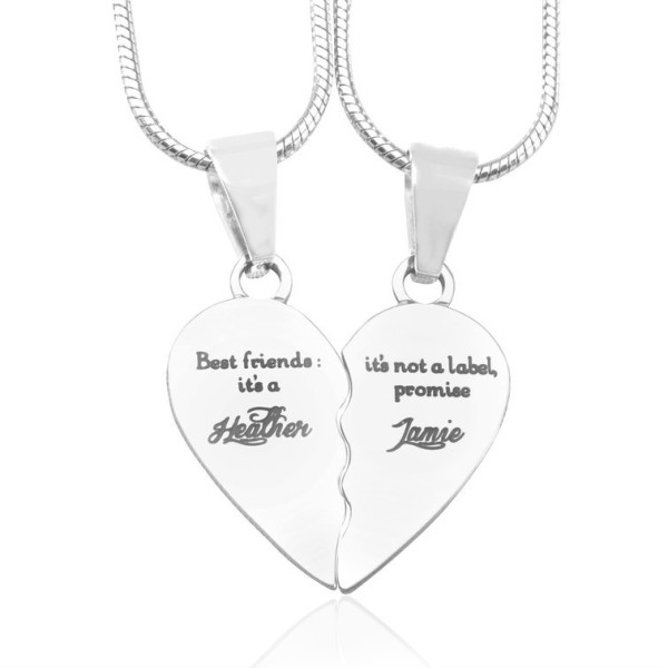 Personalized My Bestie Two Personalized Sterling Silver Necklaces
