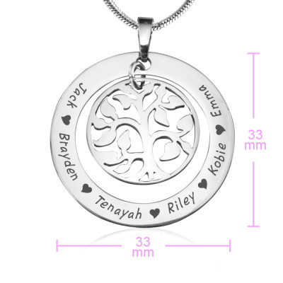 Personalized My Family Tree Necklace - Sterling Silver