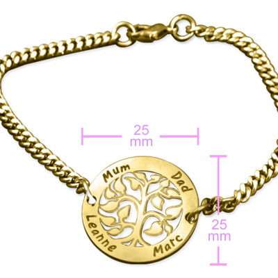 Personalized My Tree Bracelet - 18ct Gold