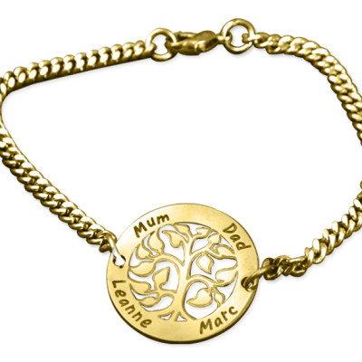 Personalized My Tree Bracelet - 18ct Gold