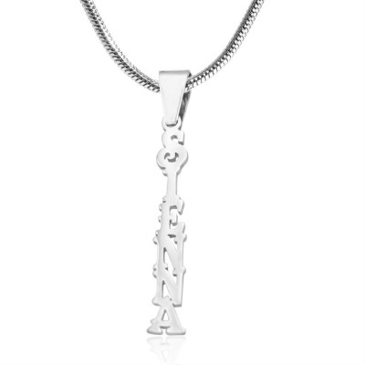 Personalized Name Necklace Vertical - Sterling Silver