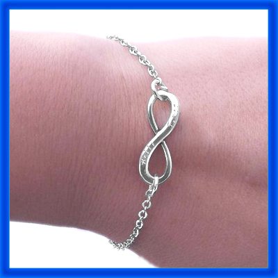 Personalized Classic  Infinity Bracelet - Sterling Silver