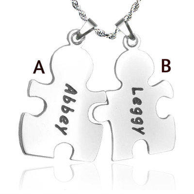 Personalized Puzzle Necklace - Sterling Silver