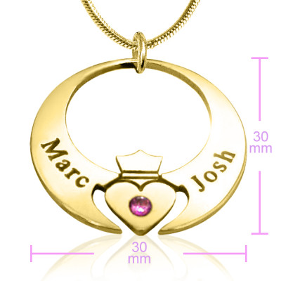 Personalized Queen of My Heart Necklace - 18ct Gold