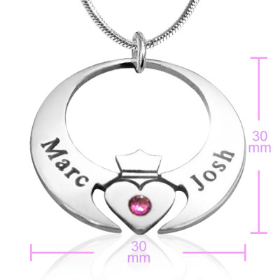 Personalized Queen of My Heart Necklace - Sterling Silver