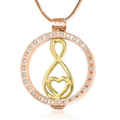 Personalized  Diamonte Necklace with Gold Infinity