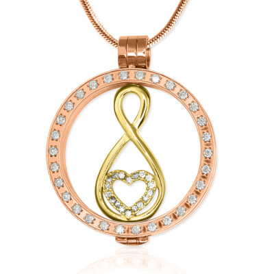Personalized  Diamonte Necklace with Gold Infinity