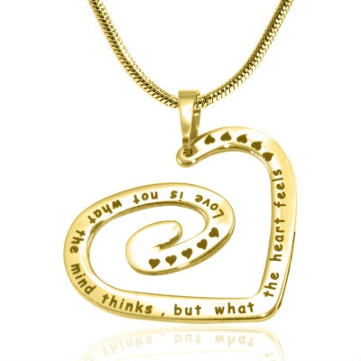 Personalized Swirls of My Heart Necklace - 18ct Gold