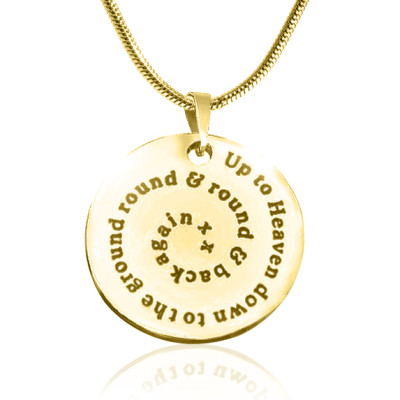 Personalized Swirls of Time Disc Necklace - 18ct Gold