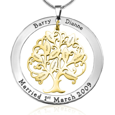 Personalized Tree of My Life Washer 10 - Two Tone - Gold Tree