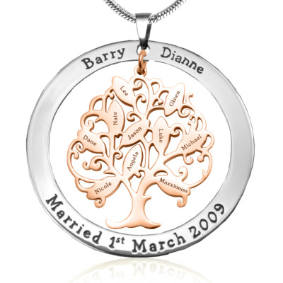 Personalized Tree of My Life Washer 10 - Two Tone - Rose Gold Tree