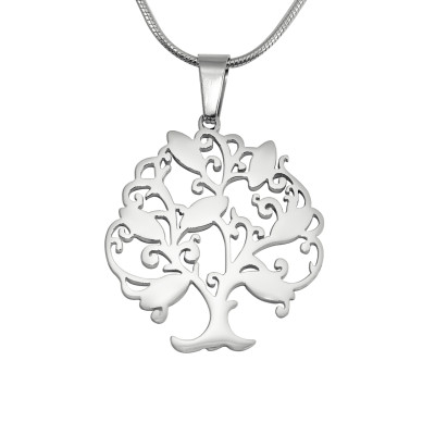 Personalized Tree of My Life Necklace 7 - Sterling Silver
