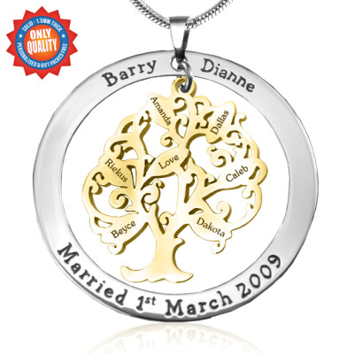 Personalized Tree of My Life Washer 7 - Two Tone - Gold Tree