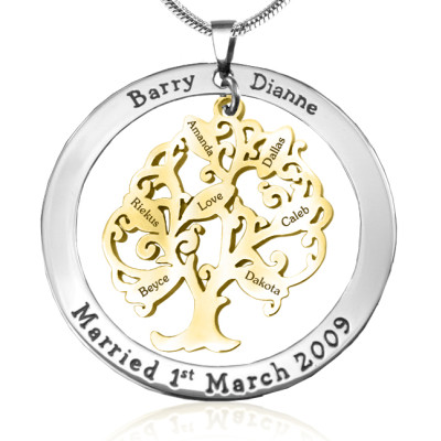 Personalized Tree of My Life Washer 7 - Two Tone - Gold Tree