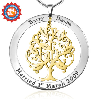 Personalized Tree of My Life Washer 8 - Two Tone - Gold Tree