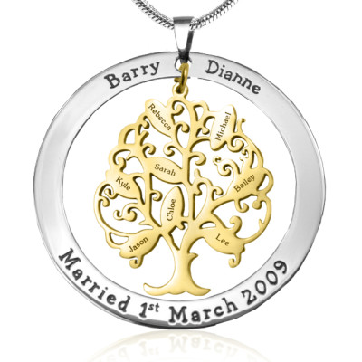 Personalized Tree of My Life Washer 8 - Two Tone - Gold Tree