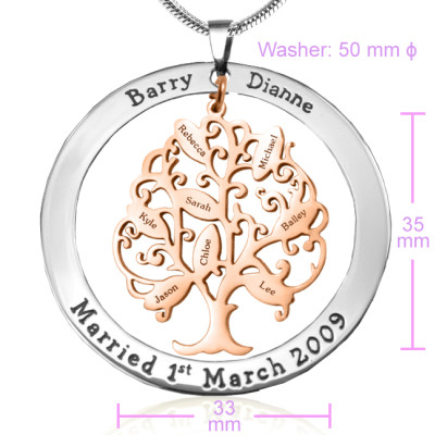 Personalized Tree of My Life Washer 8 - Two Tone - Rose Gold Tree