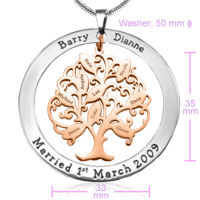 Personalized Tree of My Life Washer 9 - Two Tone - Rose Gold Tree