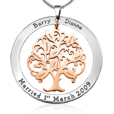 Personalized Tree of My Life Washer 9 - Two Tone - Rose Gold Tree