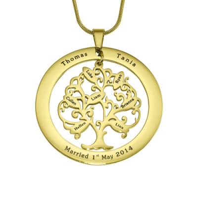 Personalized Tree of My Life Washer 7 - 18ct Gold