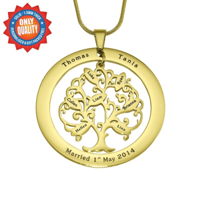 Personalized Tree of My Life Washer 7 - 18ct Gold