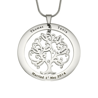 Personalized Tree of My Life Washer 7 - Sterling Silver