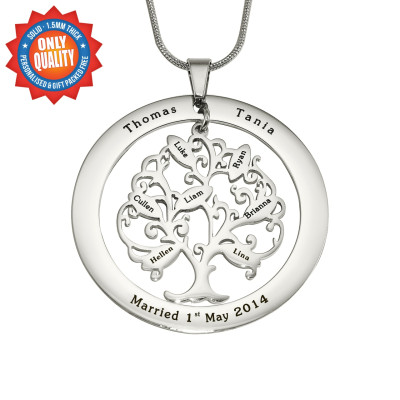 Personalized Tree of My Life Washer 7 - Sterling Silver