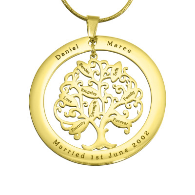 Personalized Tree of My Life Washer 8 - 18ct Gold