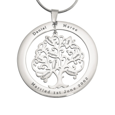 Personalized Tree of My Life Washer 8 - Sterling Silver