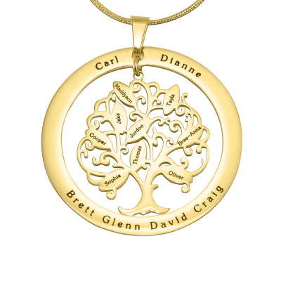 Personalized Tree of My Life Washer 9 - 18ct Gold