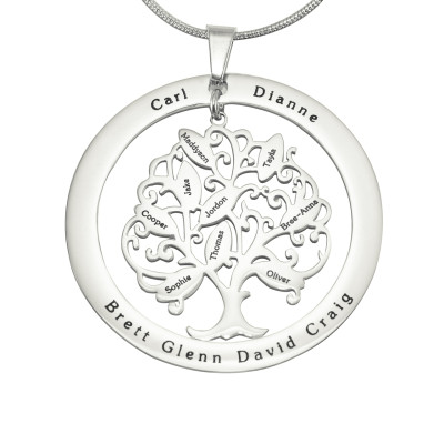 Personalized Tree of My Life Washer 9 - Sterling Silver