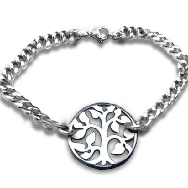 Personalized Tree Bracelet - Sterling Silver