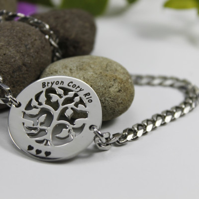 Personalized My Tree Bracelet - Sterling Silver